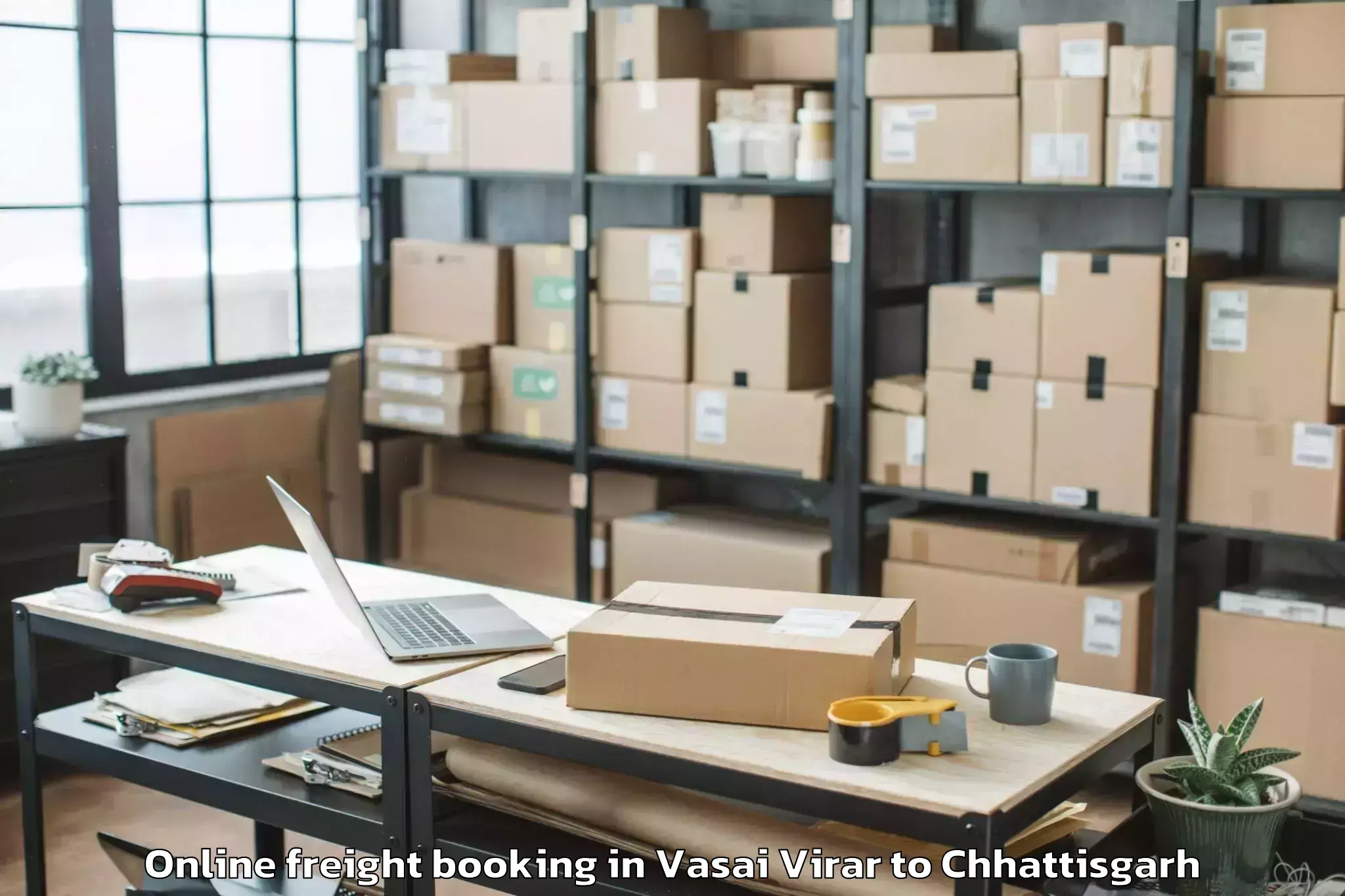 Leading Vasai Virar to Mats University Aarang Online Freight Booking Provider